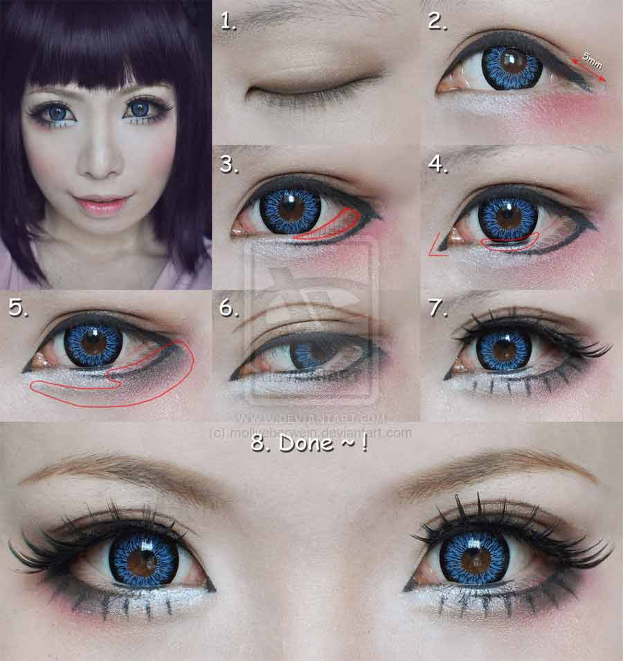 Как сделать аниме глаза макияж